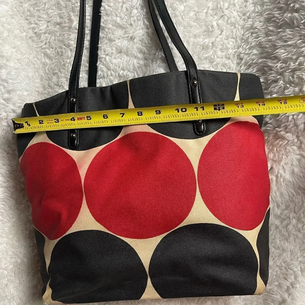 Kate Spade Bon Shopper Baby Bag, Tote, Deborah Dot Red Black & beige canvas